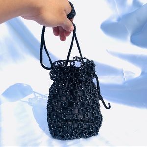 Vintage beaded mini bucket bag 🖤